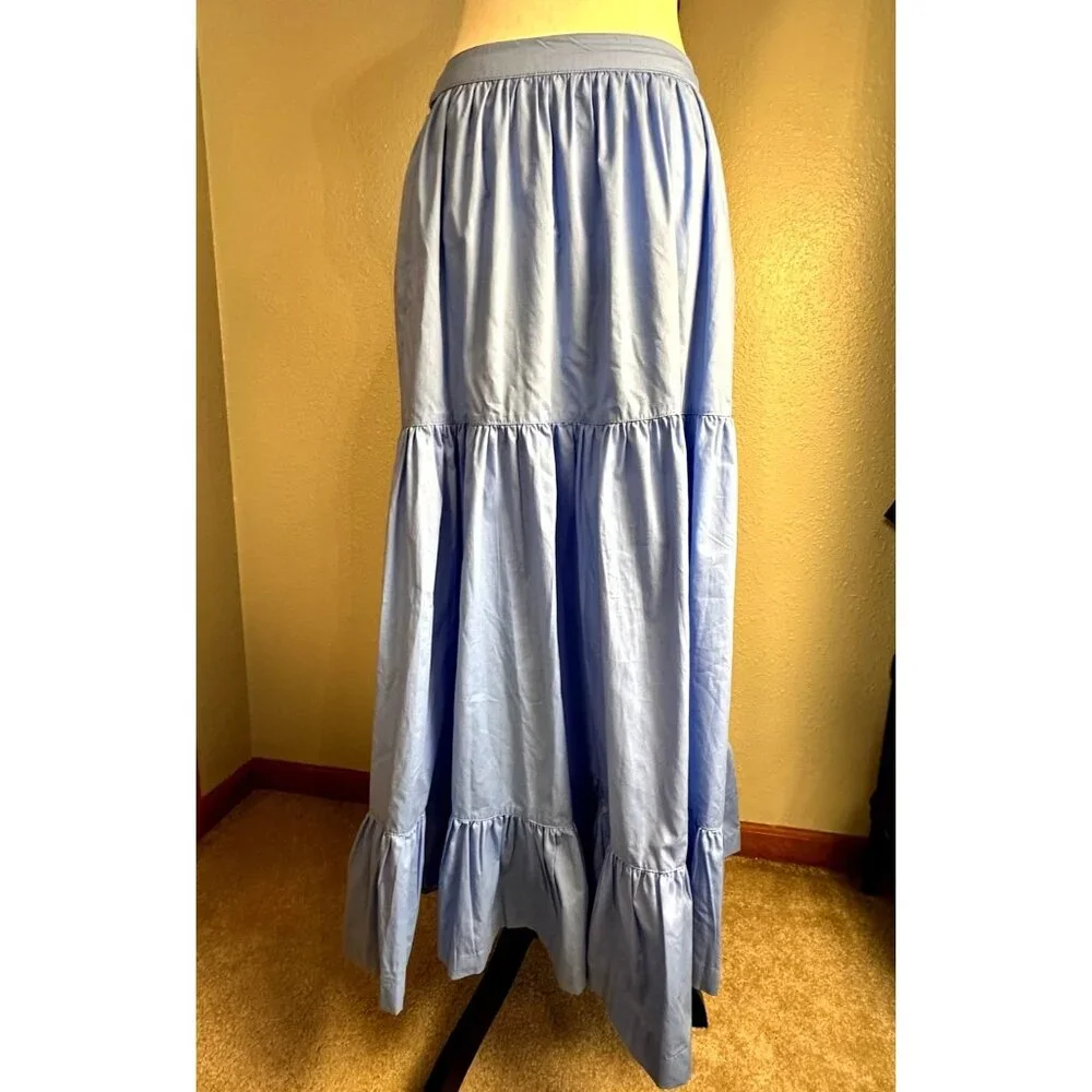 Abercrombie Womens Maxi Skirt Blue XS Gypsy Western Peasant Style Cottagecore - Picture 8 of 12